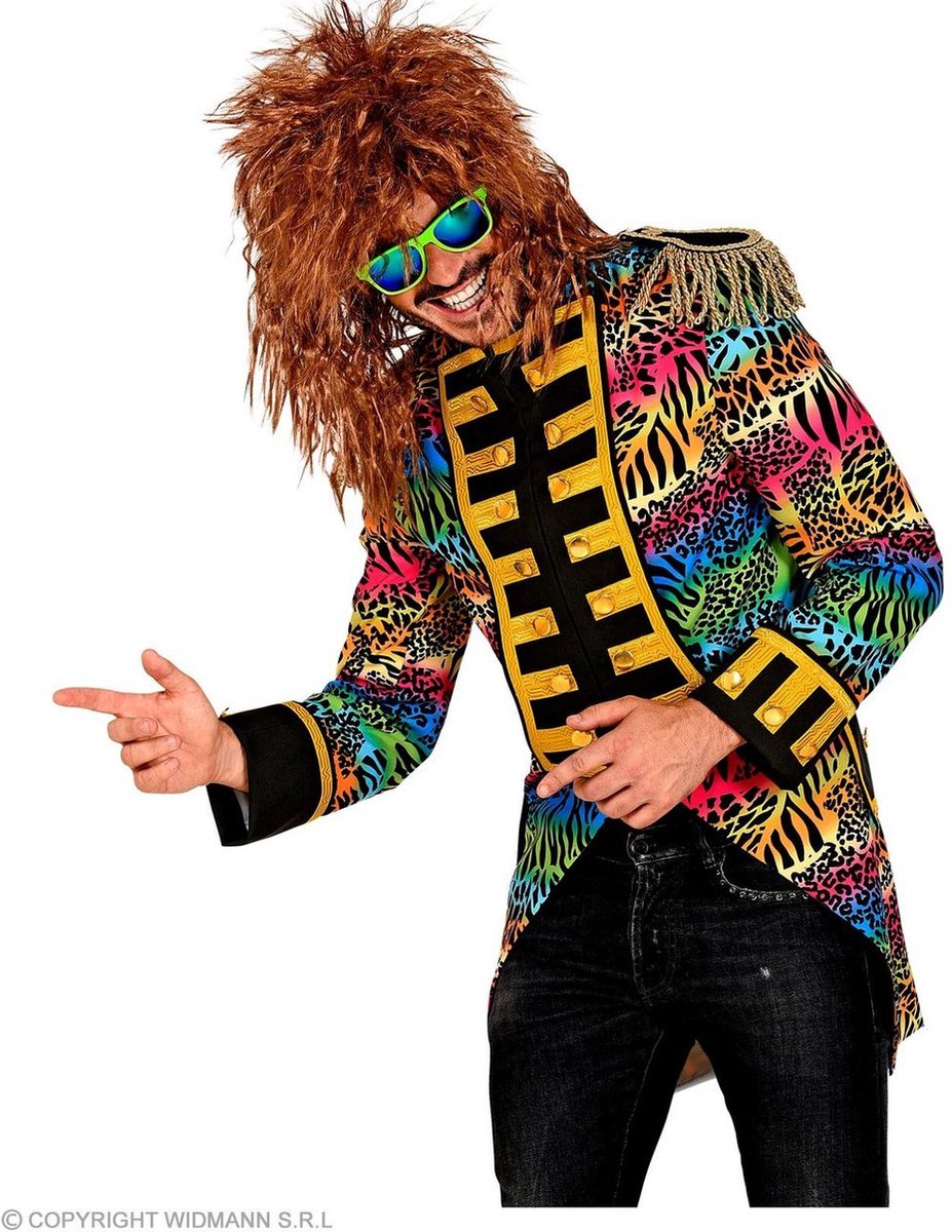 Wilde Rockers Parade Slipjas Dierenprint Man | Large | Carnaval kostuum | Verkleedkleding